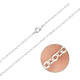 Wholesale 12 PCS Silver Plated Solid Brass Flat Cable Chains Bulk for Jewelry Making (18 Inch(1.5MM))