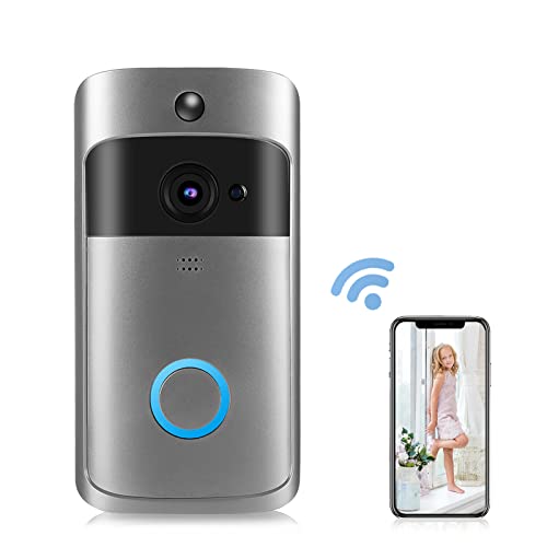 Smart Wireless Video Doorbell Camera, WiFi Door Camera with Motion Detector, 2.4GHz WiFi Doorbell Security Camera with 1280 Resolution for iOS&Android