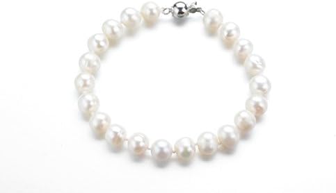 Genuine 7.5 -8 mm Freshwater Cultured White Pearl StrandsBracelet 7" alloy clasp SKU#: br25