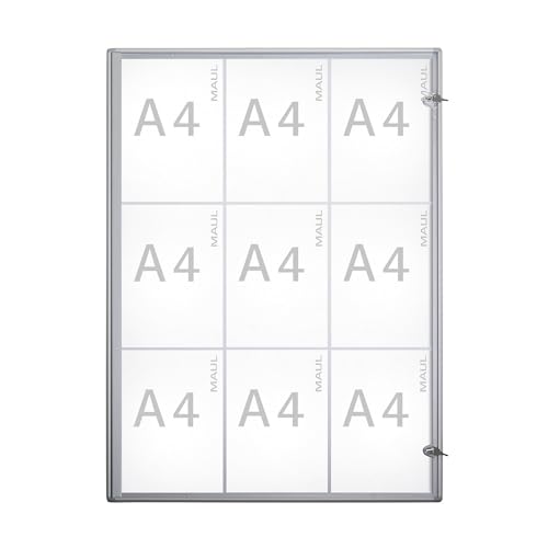 MAUL Schaukasten silber MAULextraslim abschliessbar fuer 9 x A4 mit Alurahmen
