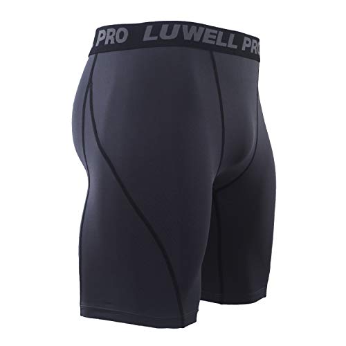 image for LUWELL PRO Men's 3 Pack Compression Shorts Baselayer Cool Dry Sports T