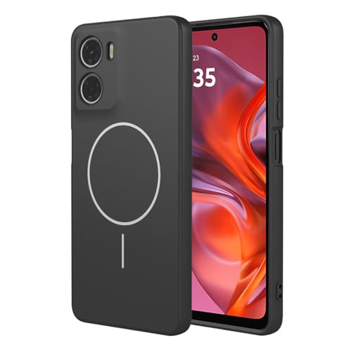 UPLAI Magnético Funda para Motorola Moto E15/Moto G05, Ultra Delgado Sedoso Silicona Líquida Antigolpes Carcasa con Protección Cámara, Premium Suave TPU Estuche Caso. Negro