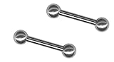 Pair of 18 gauge Straight Barbells-Stainless Steel Cartilage Earring-Tragus Earrings-Piercing Barbell
