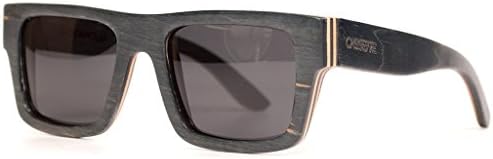 The Cassette Company Stockholm Canadian Skatedeck Smoke Polarized Lens Square Sunglass, Black Maple