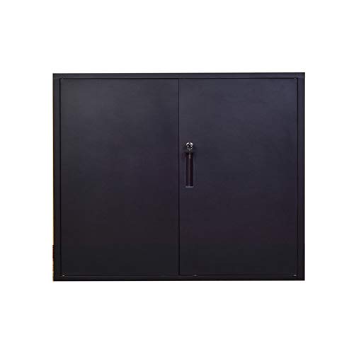 Metal Office File Cabinet 30 inch Height,Lockable Swing DoorTwo Layer Steel Cupboard with Two Layer (Black, HF-760) - Thumbnail 2