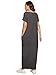 Verdusa Women's Short Sleeve Maxi Dress with Pockets Dark Grey L