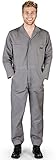 Natural Workwear - Mens Long Sleeve Basic Blended Coverall, Grey 38101-Small