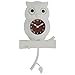 Lily's Home Pendulum Owl Clock with Revolving Eyes (White)