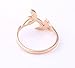 Acefeel 18K Rose Gold Plated Czech Drilling Leaves Vines Womens Fashion Ring Valentine's Day Gift R028