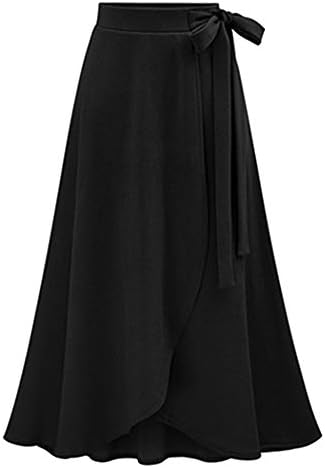 MUCOO Women's Skirt with Elastic Waist Floral Polka Dot Casual Pleated Midi Skirt with Pockets