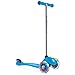Globber 3 Wheel Kick Scooter with Patented Steering Lock and Optional LED Light Up Wheels (Blue/Chrome LED Wheels)