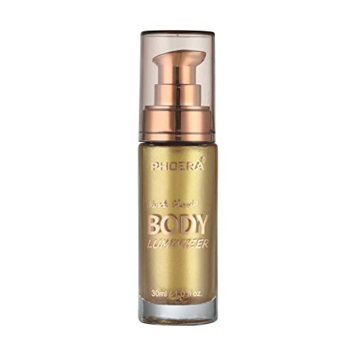 All-over Body Face Luminizer Shimmer Body Liquid Highlighter Makeup Cream Dewy Glow Shine Body Moisturizer Make Up Brighten Illuminator for Smooth Shimmer Face Contour Makeup (102 METALLIC GOLD)