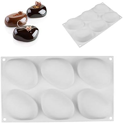 1 Pcs Silicone Elliptical Pebble Stone Baking Pan Cakes Mousse Dessert Mold
