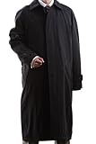 Men's Single Breasted Black Full Length All Year Round Raincoat