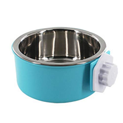 Urijk Slanted Cat Food Dish No Spill, Tilt Bowl with Anti Skid Rubber Base for Kitty Kitten, Anti Spill Water Bowl Dish Mess Proof Wide Mouth, Pet Cat Feeding Watering Supplies (L, Blue 2)