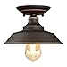 Westinghouse 6370100 Iron Hill 9-Inch, One-Light Indoor Semi Flush Mount Ceiling Light, Oil Rubbed Bronze Finish with Highlights , Red