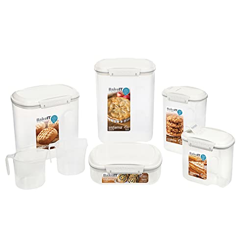 Sistema 5Piece Food Storage Containers for Pantry with Lids and 2