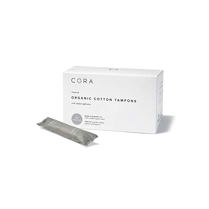 Cora Organic Tampons | Regular Absorbency | 100% Cotton Core, Unscented with BPA-Free Applicator | Leak Protection, Easy…