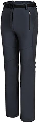Spvoltereta Women's Outdoor Waterproof Windproof Soft Shell Pants with Fleece (US 10S, GRAY)