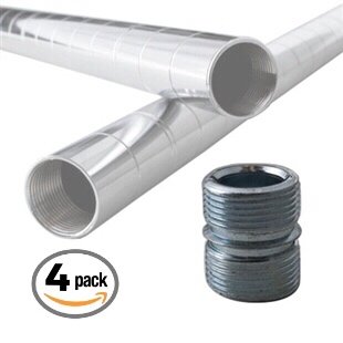 1" Diameter Connectors for Wire Shelve Shelving Unit Replacement Storage Shelves Part Metal Rack 4 Pack (4) - Thumbnail 2