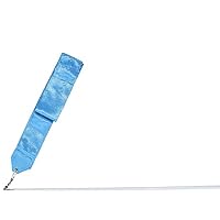 Danzcue Dance Satin Worship Gym Rhythmic Art Ballet Streamer with Twirling Rod, Light Blue, 12 Feet