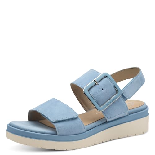 Tamaris Women's 8-88706-42 Wedge Sandal, Azul Pastel, 37 EU