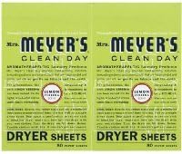Mrs. Meyer's Clean Day Dryer Sheets - Lemon Verbena - 80 ct - 2 pk