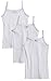 Sportoli Girls 3 Pack 100% Cotton Tagless White and Flamingo Cami Undershirts