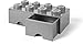 LEGO Brick Drawer, 8 Knobs, 2 Drawers, Stackable Storage Box, Medium Stone Grey