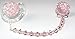 Luxury Pink Crystal and Beads from Swarovski and Pink Glitter Baby Girl Sparkly Gift Pacifier Clip (CSGP)