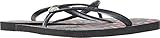 Havaianas Women's Slim Flip Flop Sandals, Royal Print,Black/Dark Grey/Dark Grey,37/38 BR (7-8 M US)