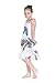 Girl White with Purple Floral Hawaiian Luau Dress in Various Styles