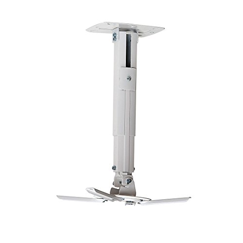 Loctek LCD/DLP Projector Ceiling Mount Bracket White Fits both flat or Vaulted ceiling
