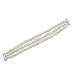 3-Row White A Grade 6.5-7mm Freshwater Cultured Pearl Bracelet With rhodium plated base metal Clasp, 7.5 Inches