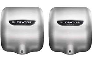 Excel Dryer XLERATOR XL-SB 1.1N High Speed Commercial Hand Dryer, Brushed Stainless Cover, Automatic Sensor, Surface Mounted, Noise Reduction Nozzle, LEED Credits 12.2 Amps 110/120V (2 Pack)