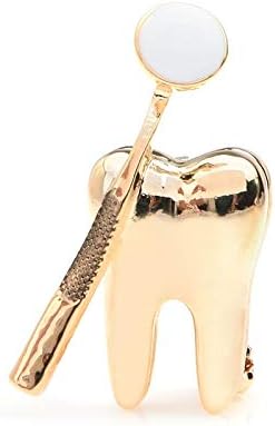 QPODGQ Brooch Dental Mirror Brooches Women Men Personality Style Doctor Dentist Uniform Brooch Pins Gifts