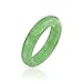 Good Luck Energy Smooth Gemstone Stackable Dyed Green Jade Band Ring Green / 4