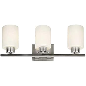3 Light Bathroom Vanity Light Bright Satin Nickel And Textured