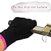 AFT90 Heat Resistant Glove for Hair Styling, Curling Iron, Flat Iron and Curling Wand, Black, Pink Edge, 1 Piece