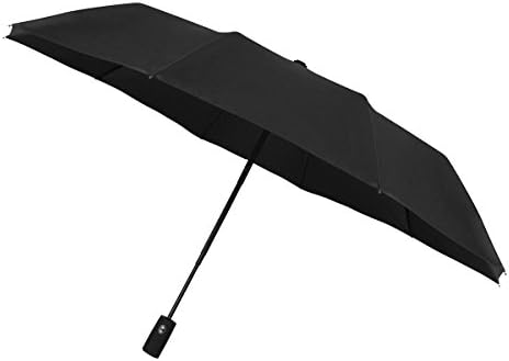 YING YING FS Auto Open &amp; Close Compact Waterproof Umbrellas Travel Windproof Umbrella 10 Rib For Rain (Black)