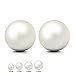 JewelryPalace 6-10mm Freshwater Cultured Pearl Button Ball Stud Earrings 925 Sterling Silver
