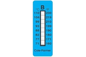 Digi-Sense Irreversible 8-Point Vertical Temperature Label, 160-230F/71-110C; 25/Pk