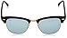 Ray-Ban RB3016 Clubmaster Square Sunglasses, Sand Havana On Gold/Light Green Mirrored Silver, 51 mm