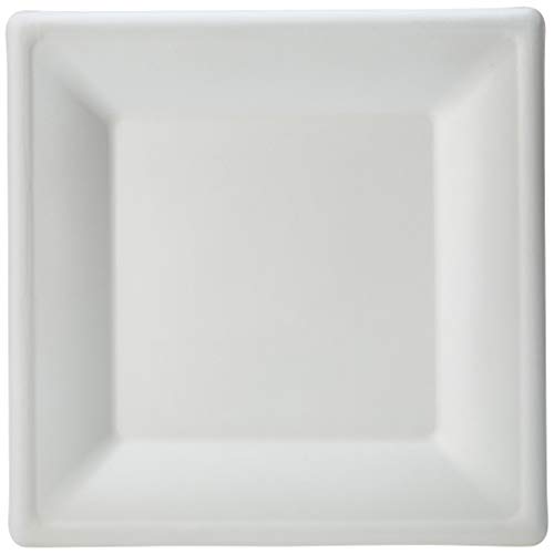 AmazonBasics Compostable Square Plate, 10-Inches, 250 Plates