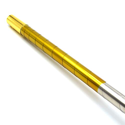 OUERMAMA Metal Appearing Cane Magic Pocket Staff for Professional Magician Stage Close-up Magic Trick Magic Accessories (Golden Silver, 59")