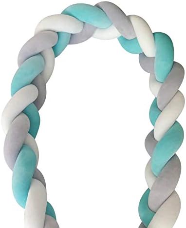 iOPQO Pillow for Baby, Colorful Soft Knot Pillow Braided Crib Bumper Bedding Cushion