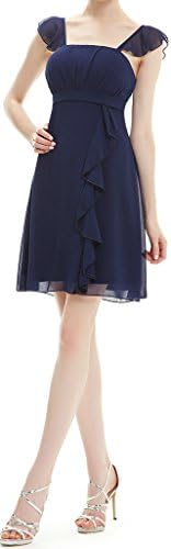 NWT Falbala Style Ruffle Exquisite Short Cocktail Dress Navy 8 HE.033.37