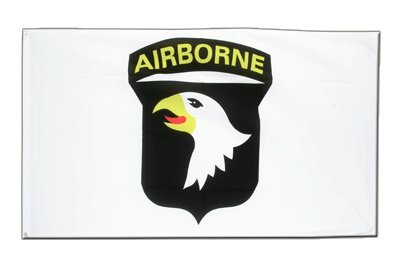 USA 101st Airborne Weiss Flagge, amerikanische Fahne 90 x 150 cm, MaxFlags®