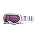 OutdoorMaster Kids Ski Goggles, Snow Goggles for Boys & Girls with 100% UV Protection (White Frame + VLT 45% Wine Red Lens with REVO Silver)