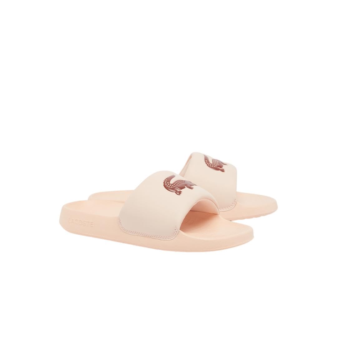 Lacoste Women's Serve Slide, Peach Croc, 9